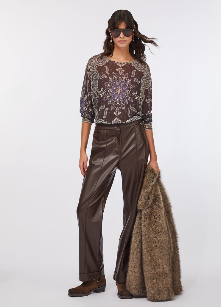 Lurex® jumper brown with print Liu Jo - large image number 5