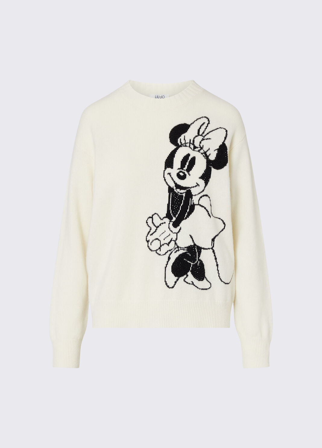 Maglia jacquard in lana Mrs Mouse bianco/Miss mouse B&W Liu Jo - large image number 6