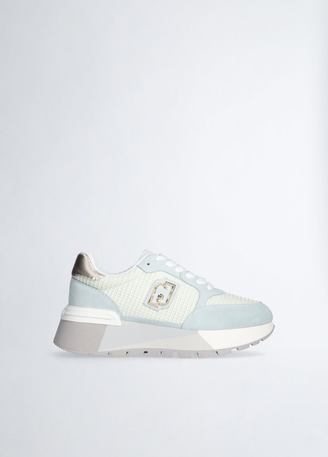  Suede and mesh platform sneakers green Liu Jo - large image number 0