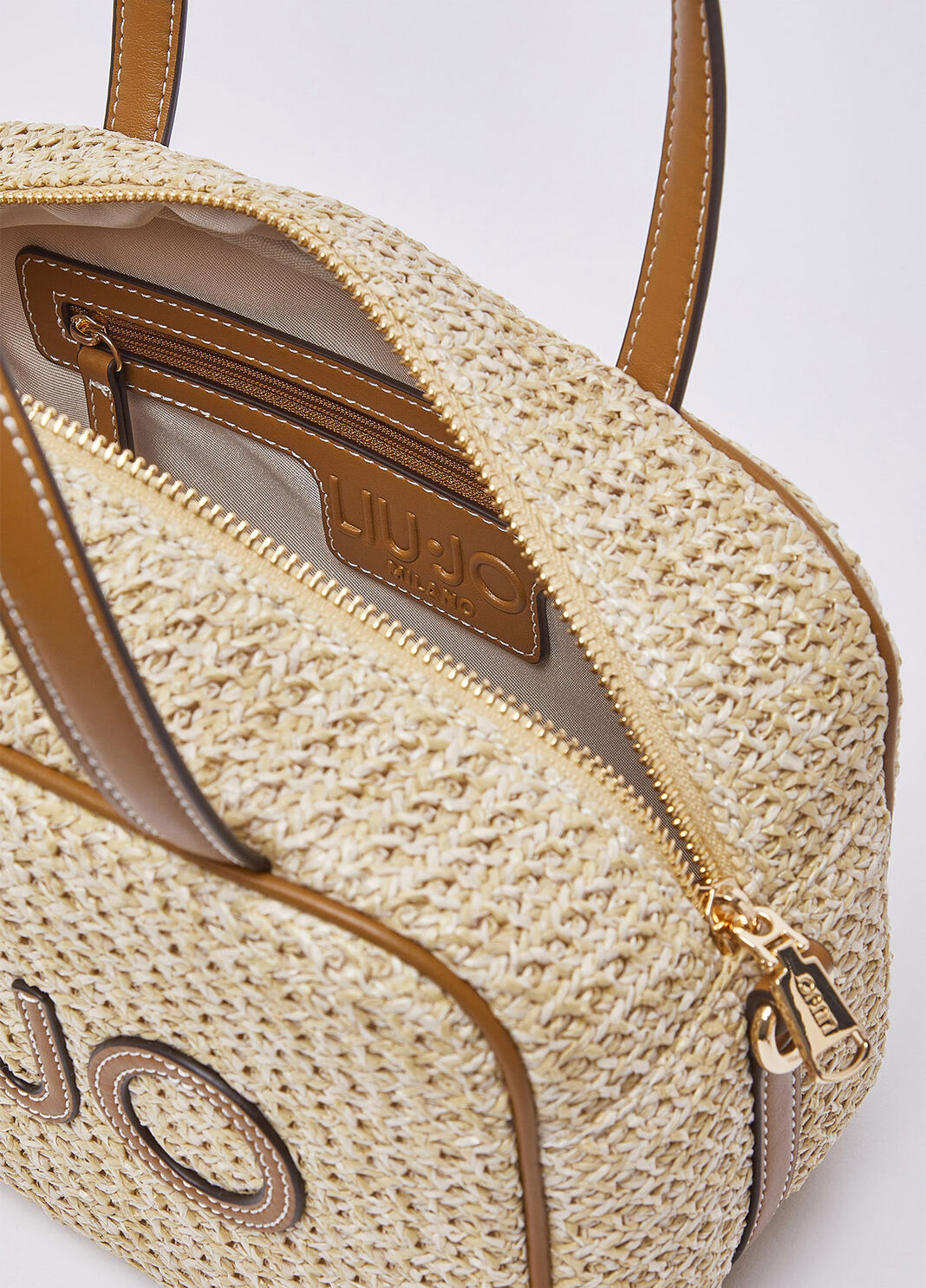 Medium bowling raffia bag beige Liu Jo - large image number 6