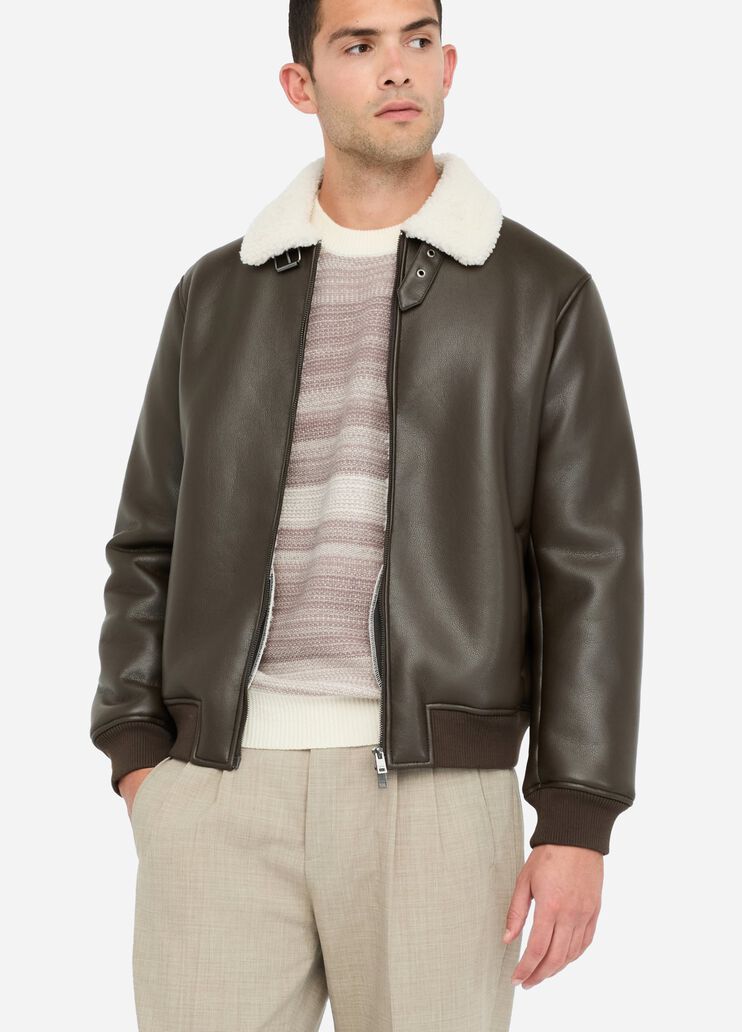 Coated fabric biker jacket dark chocolate brown Liu Jo - large image number 2