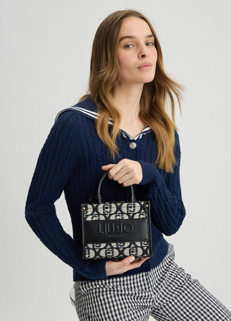 Mini bag with charm black Liu Jo - medium Mini bag with charm black Liu Jo - medium