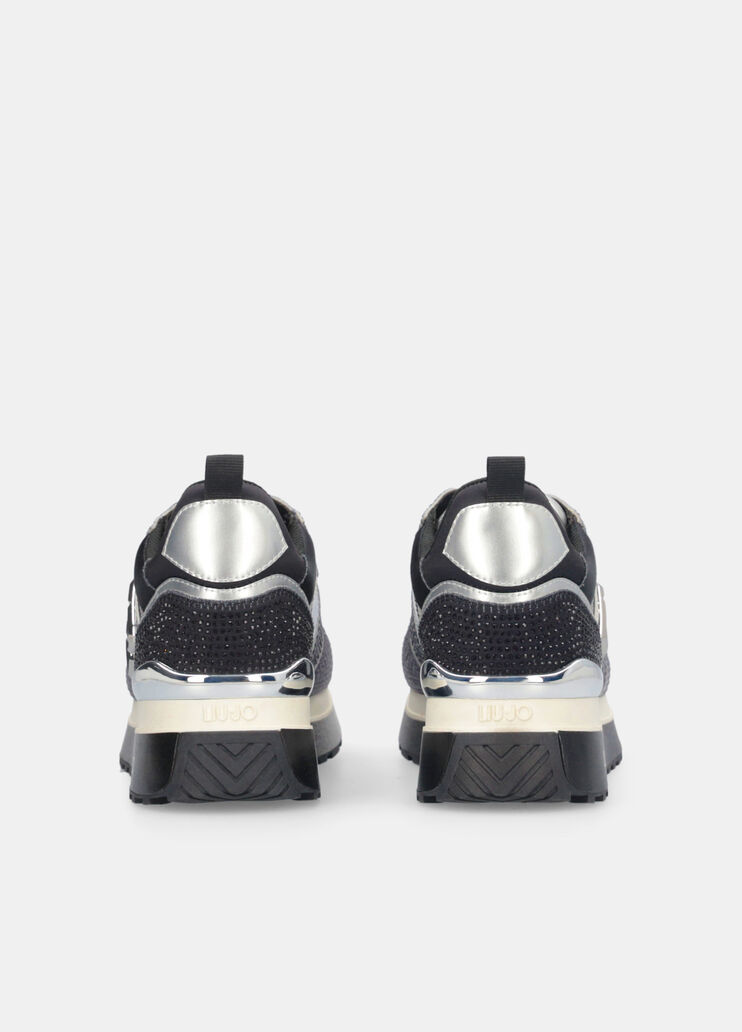 Platform sneakers with all-over rhinestones white Liu Jo - large image number 7