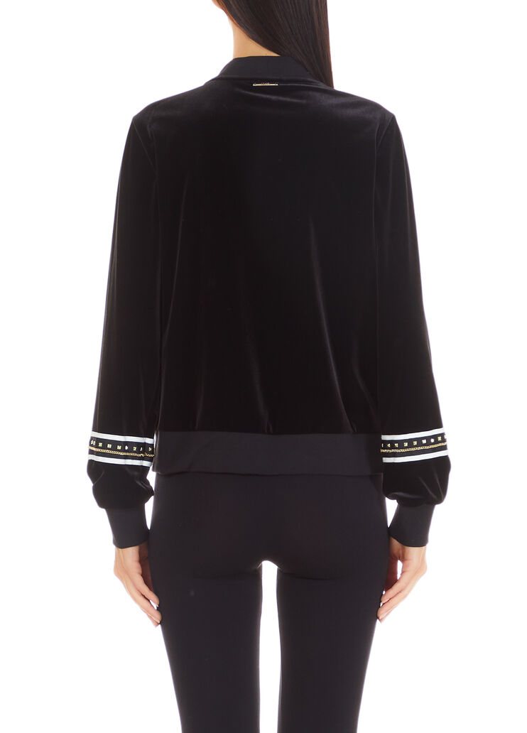 Sweat en chenille avec applications noir Liu Jo - large image number 1