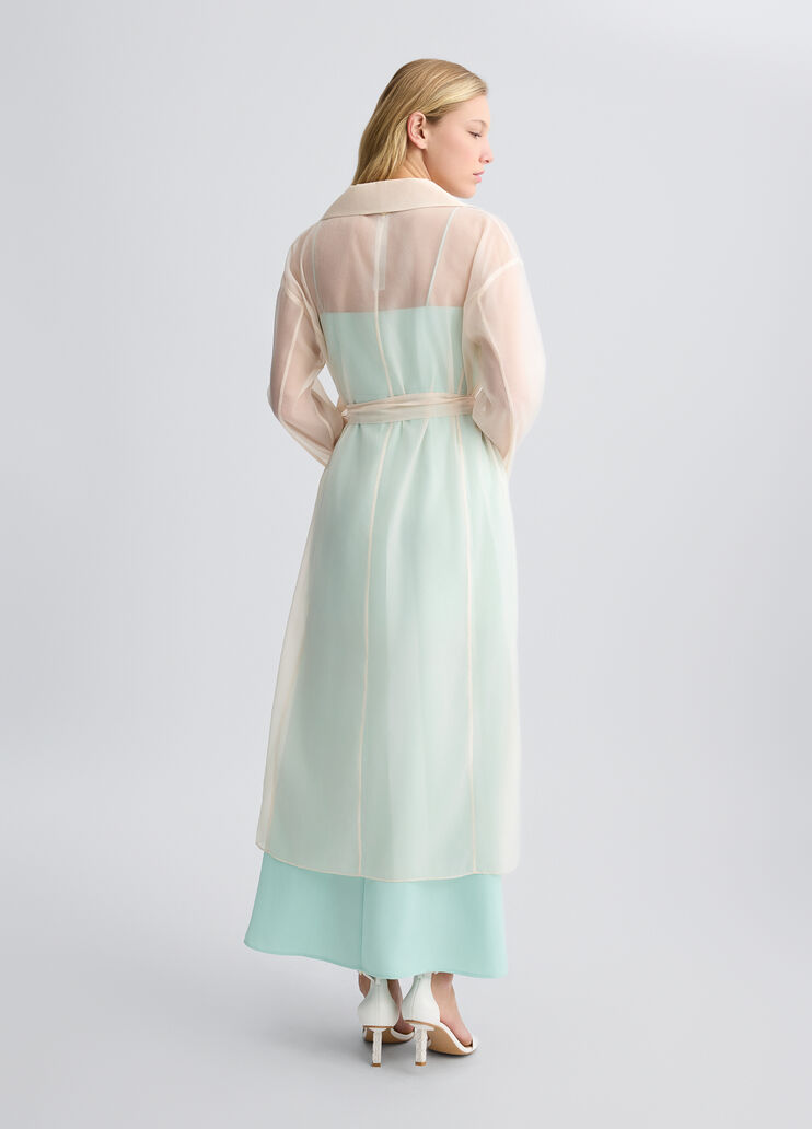 White organza trench coat champagne Liu Jo - large image number 1 White organza trench coat champagne Liu Jo - large image number 1