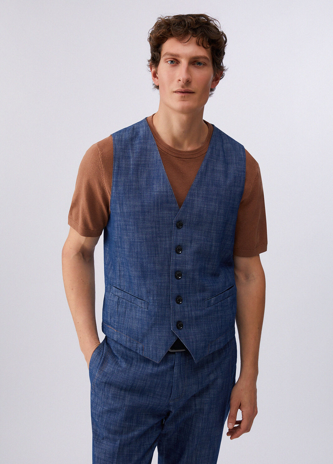 Weste aus Chambray-Denim Blau Liu Jo - large image number 0
