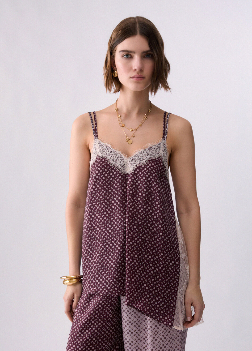 Top with lace details aubergine Liu Jo - large image number 0