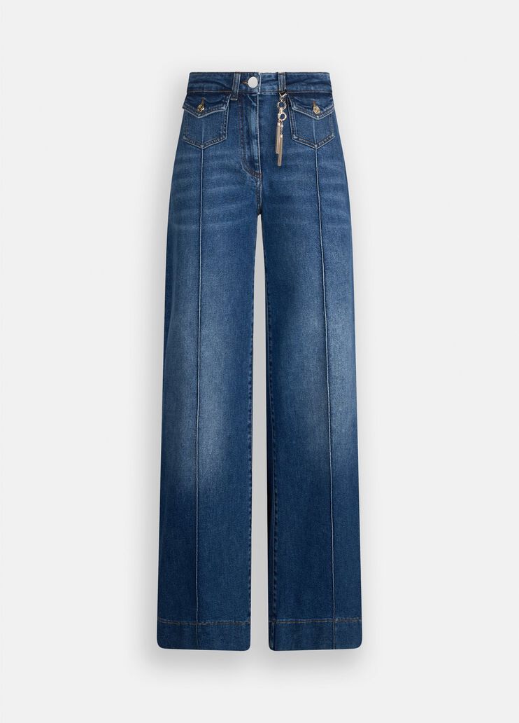 Flare jeans with jewelled charm blue denim Liu Jo - medium Flare jeans with jewelled charm blue denim Liu Jo - medium
