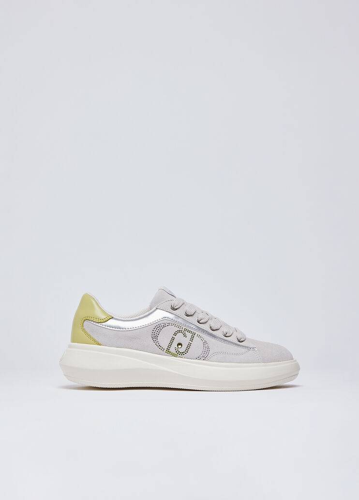 Sneakers en daim avec strass blanc cass&eacute; Liu Jo - medium