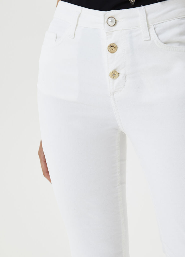 High-rise velvet trousers Wool White Liu Jo - large image number 2 High-rise velvet trousers Wool White Liu Jo - large image number 2