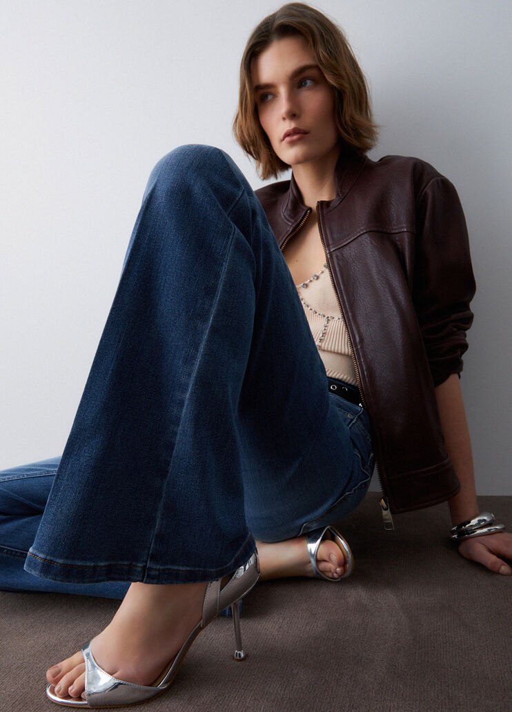 Jean bootcut taille haute denim bleu fonc&eacute; Liu Jo - medium