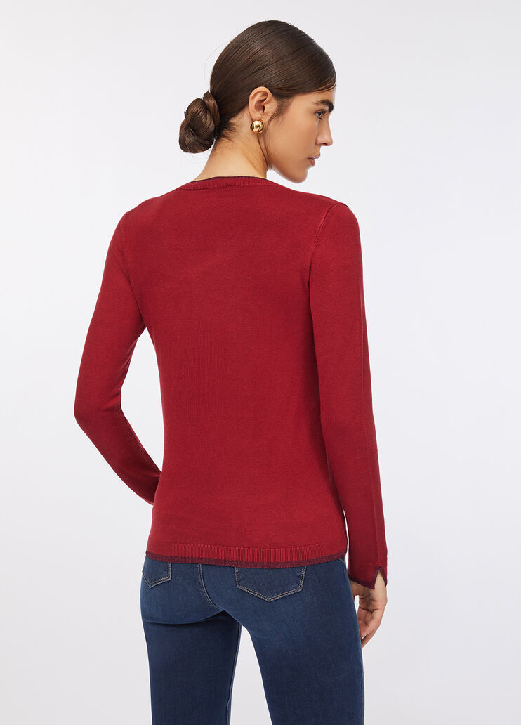 V-neck jumper red Liu Jo - large image number 1