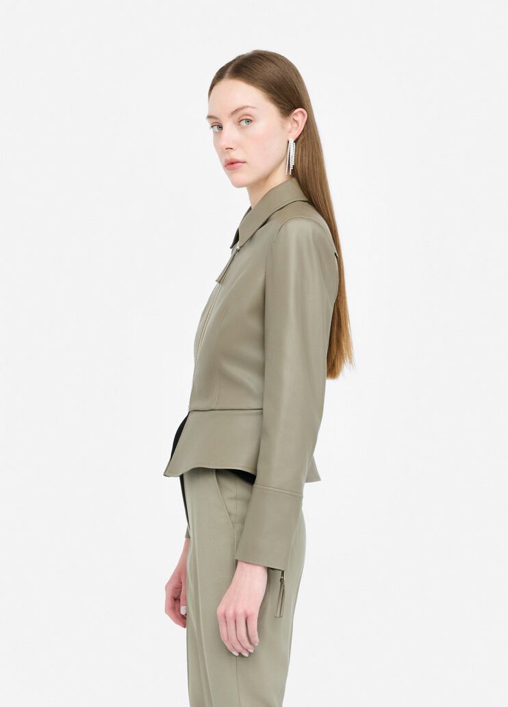 Slim-fit jacket with coated effect asparagus Liu Jo - large image number 3 Slim-fit jacket with coated effect asparagus Liu Jo - large image number 3