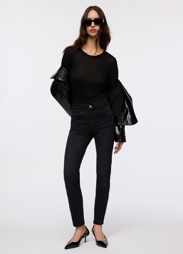 Wool and modal t-shirt black Liu Jo - large image number 3