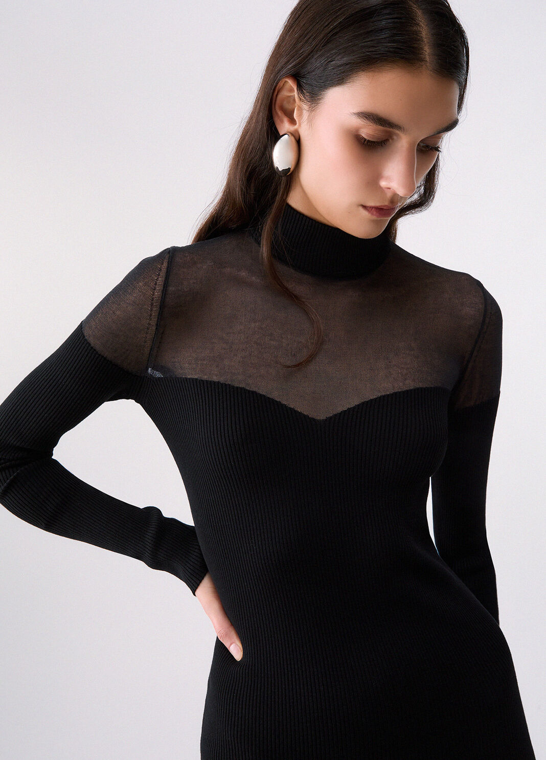 Short dress with see-through inserts black Liu Jo - large image number 4