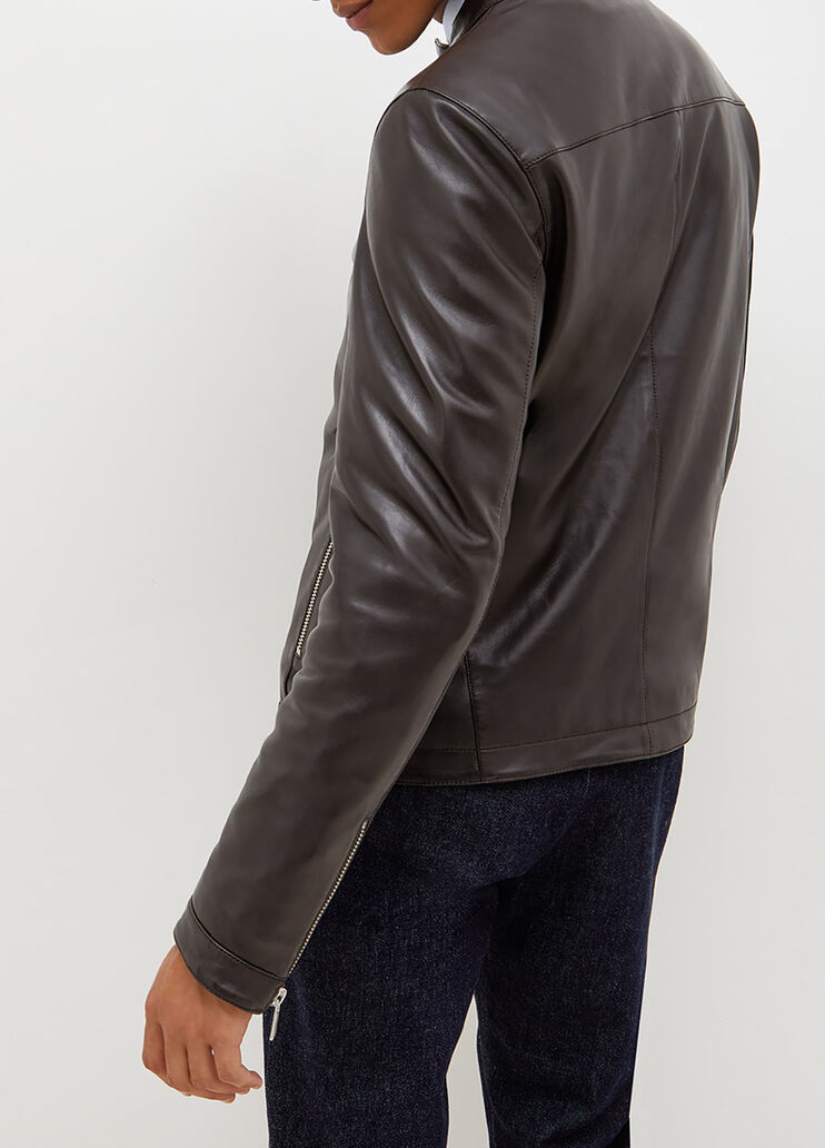 Veste motarde en cuir marron foncé Liu Jo - large image number 1 Veste motarde en cuir marron foncé Liu Jo - large image number 1