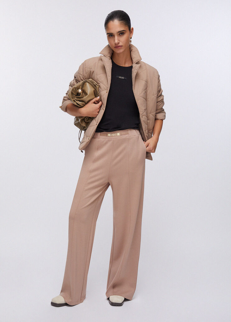 Veste matelassée à ceinture beige Liu Jo - large image number 5