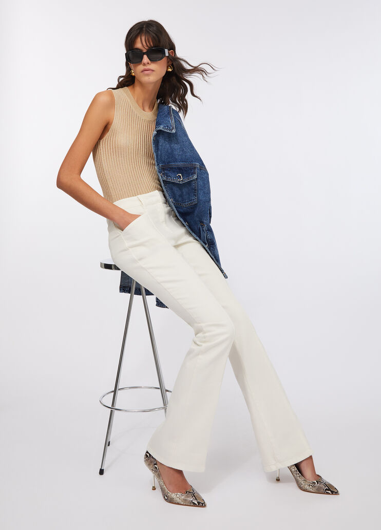 Flared cotton bull trousers white Liu Jo - large image number 2