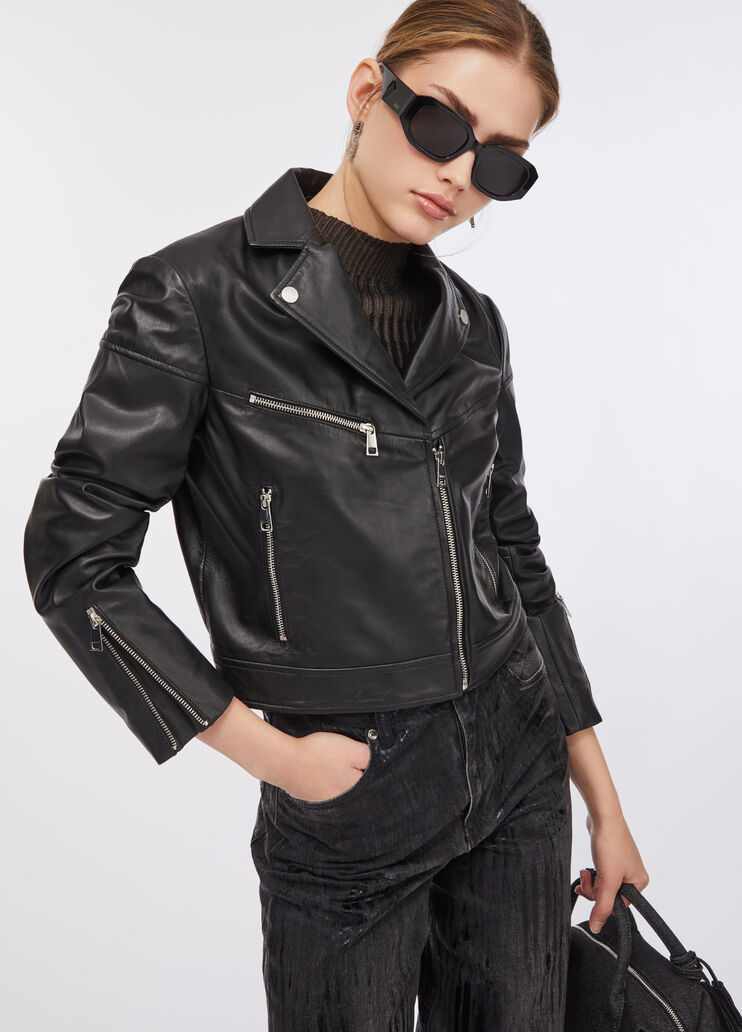 Leather biker jacket black Liu Jo - medium