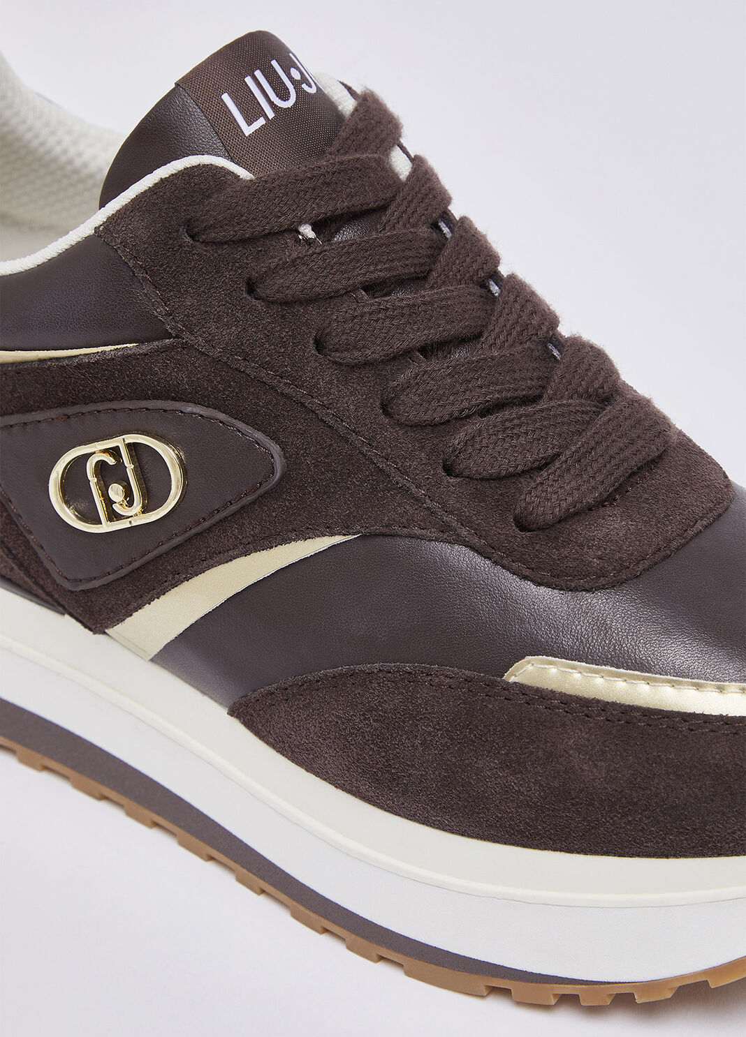 Platform sneakers in suede and leather mocha Liu Jo - large image number 5