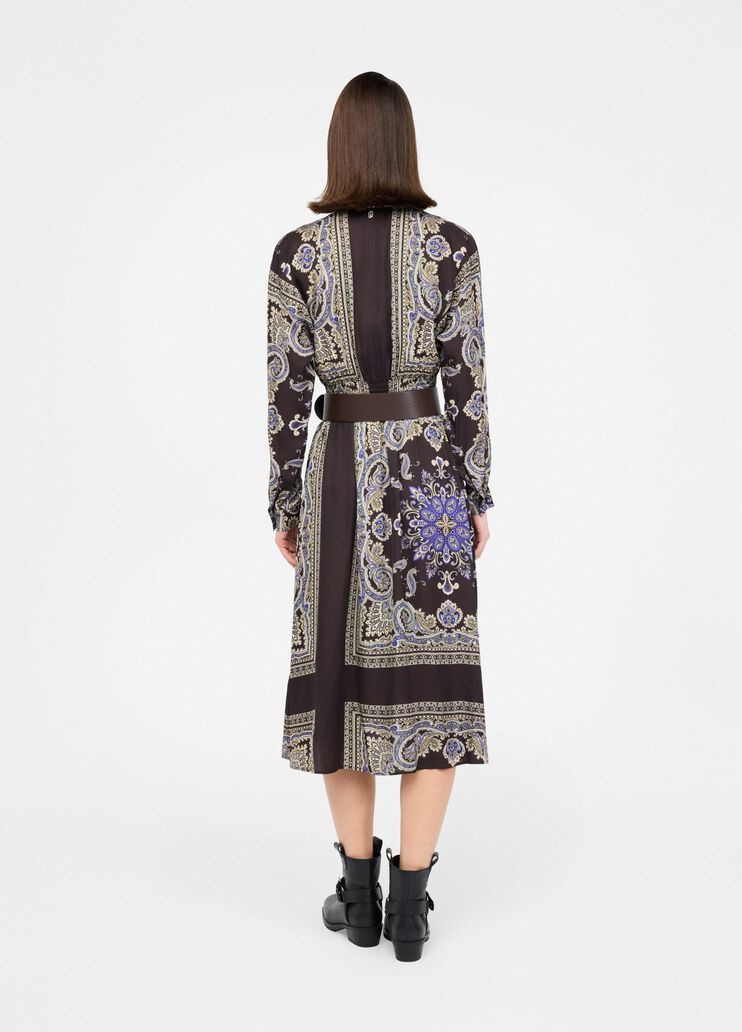 Midikleid mit Gürtel Braun mit Print Liu Jo - large image number 1