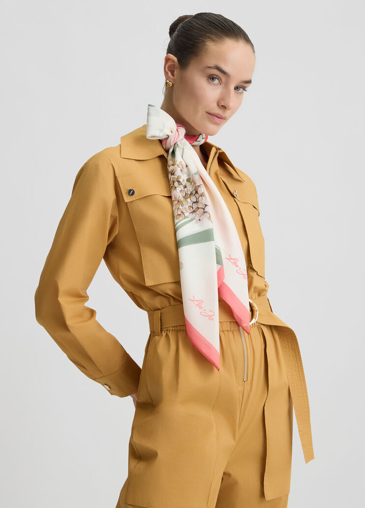 White foulard with flowers coral Liu Jo - medium White foulard with flowers coral Liu Jo - medium