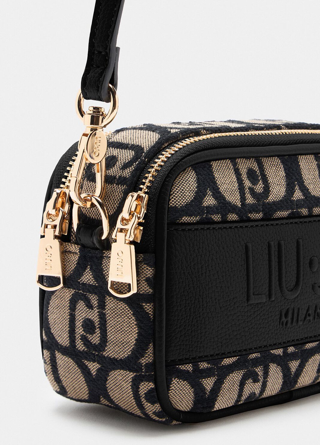 Small jacquard crossbody bag black Liu Jo - large image number 3