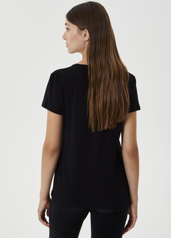 T-shirt with print and appliqués Black Liu Jo - large image number 1