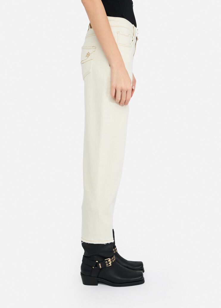 Carrot-fit trousers ecru Liu Jo - large image number 3 Carrot-fit trousers ecru Liu Jo - large image number 3