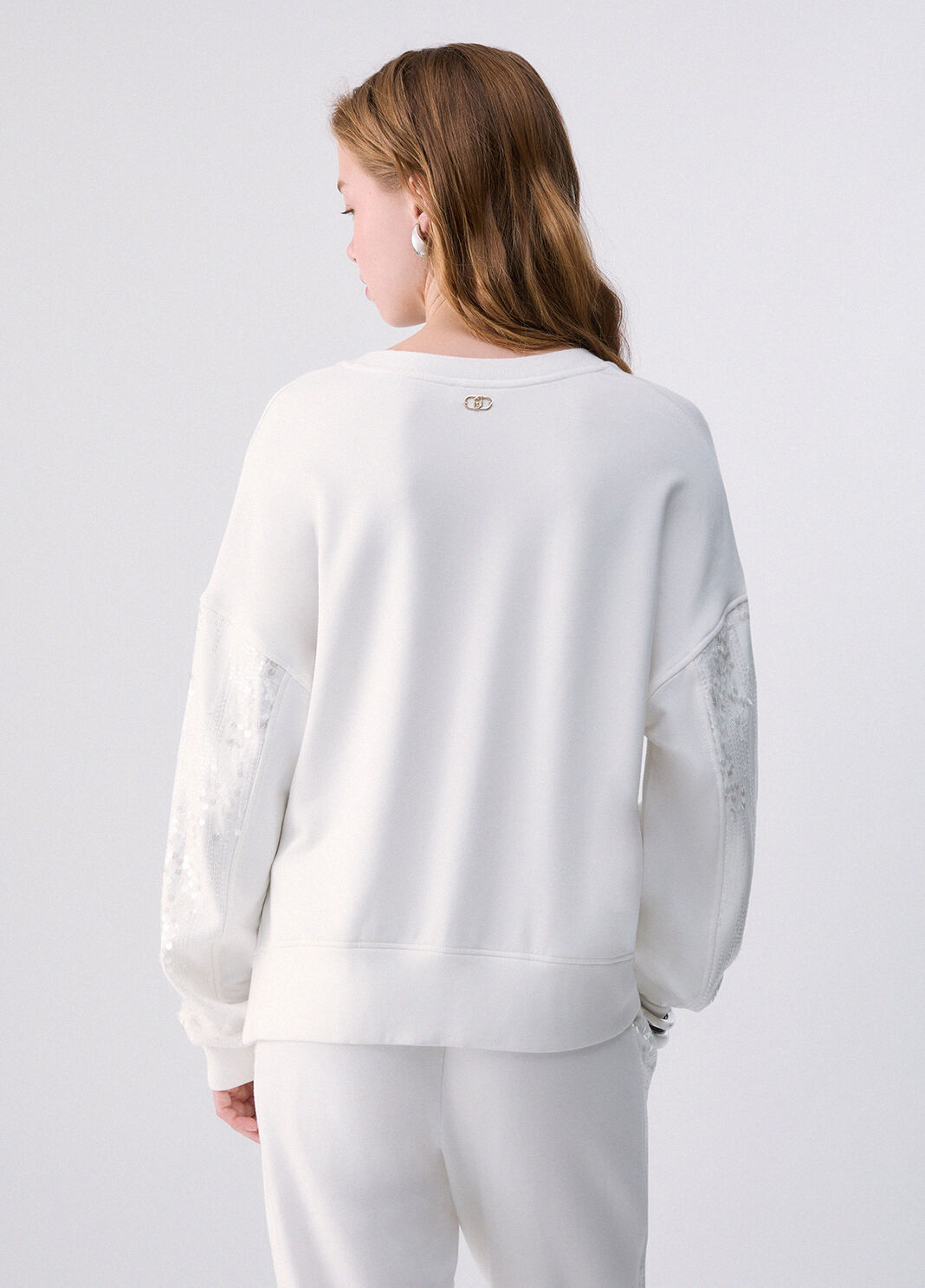 Sequin Sweatshirt white wool Liu Jo - large image number 1