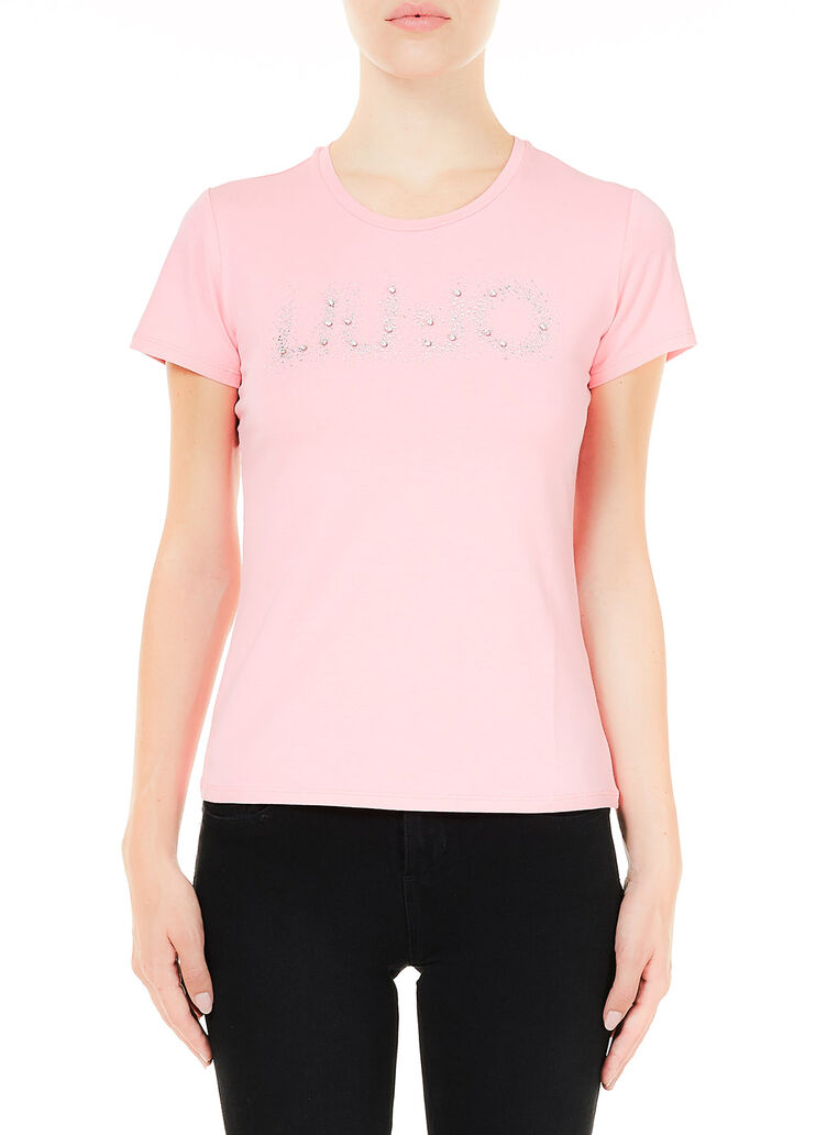 Футболка с роскошными аппликациями Розовый Liu Jo - large image number 0