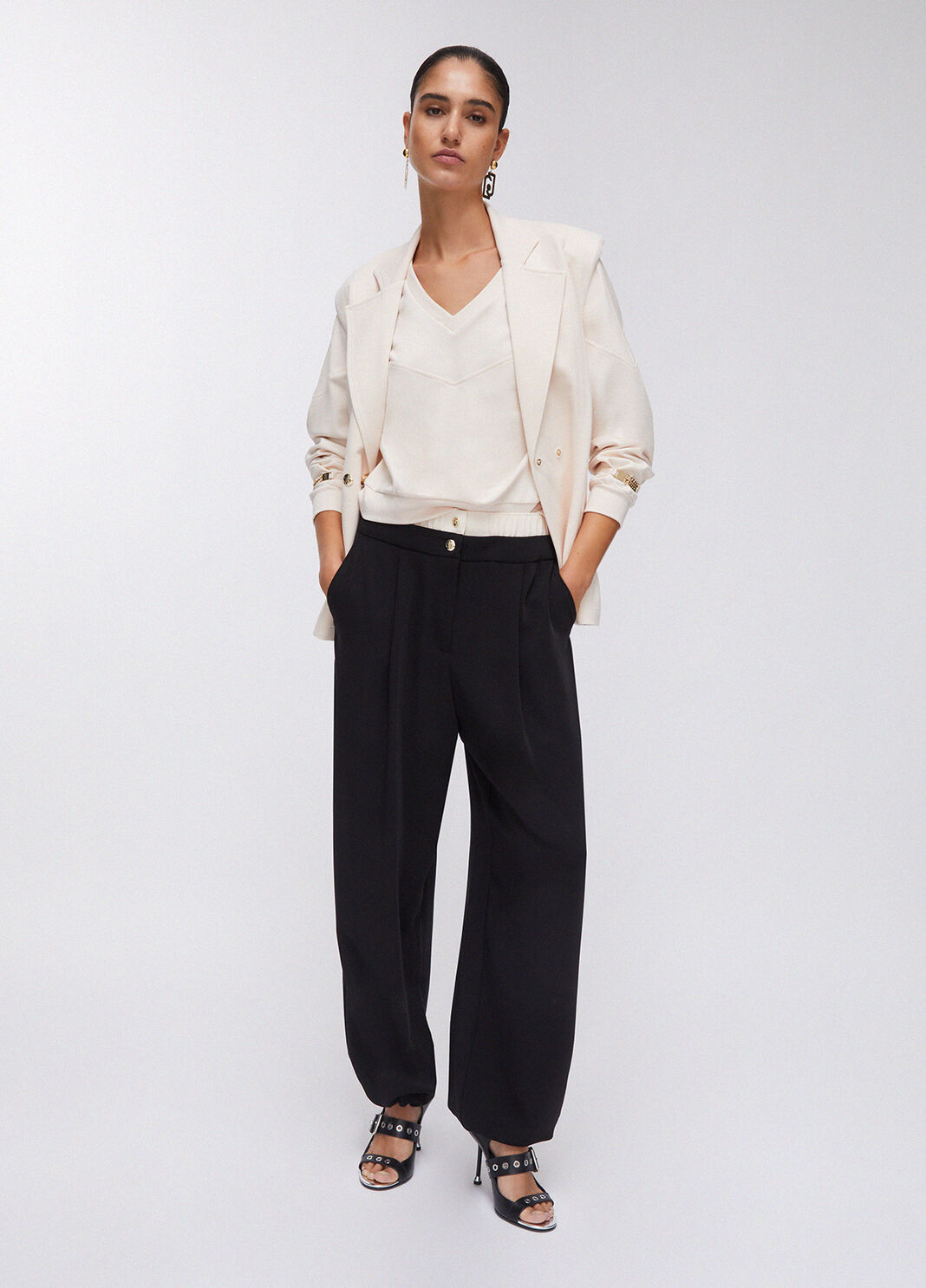 Trousers with double waistband black Liu Jo - large image number 5