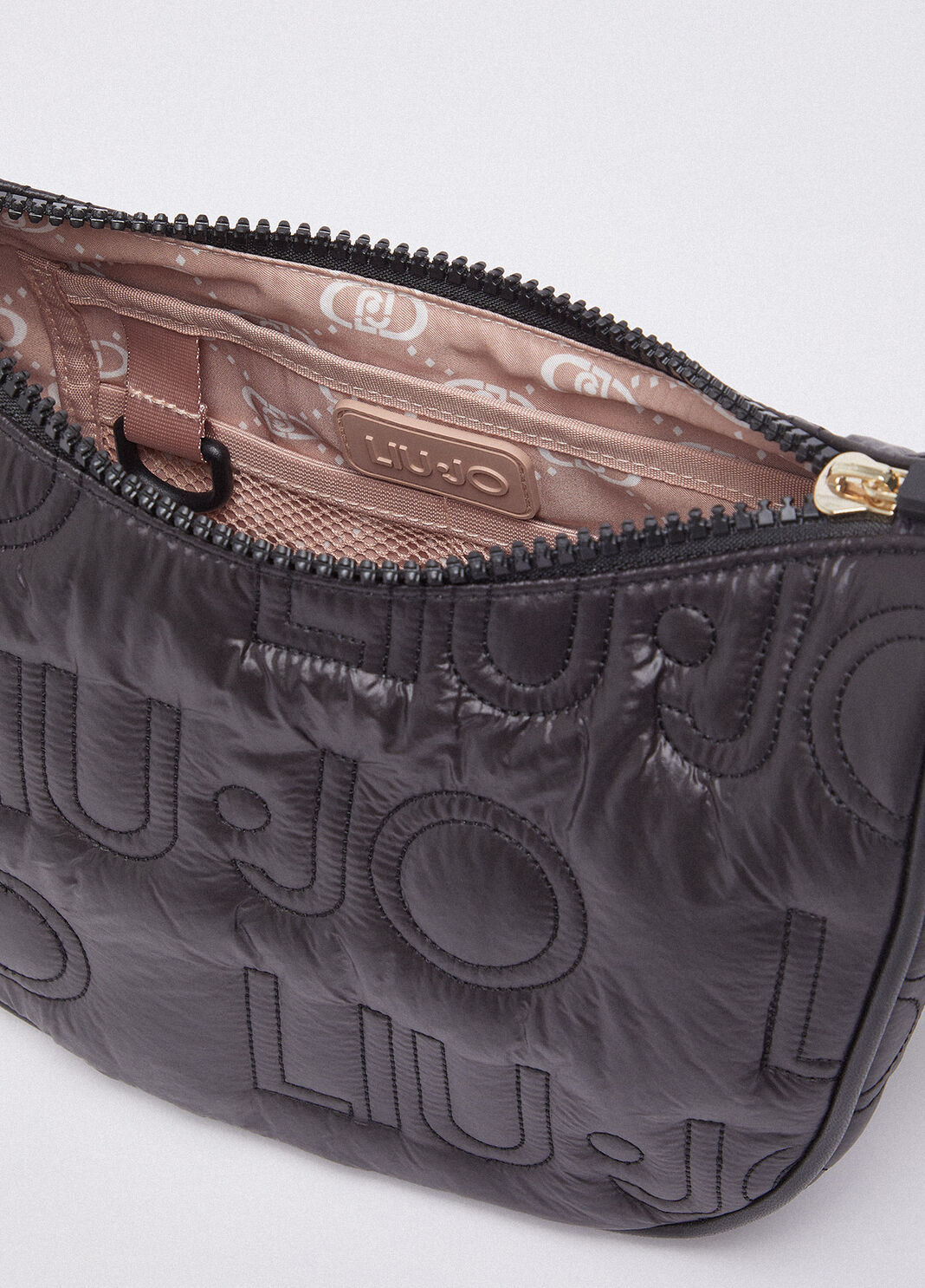 Medium matte nylon crossbody bag black Liu Jo - large image number 6