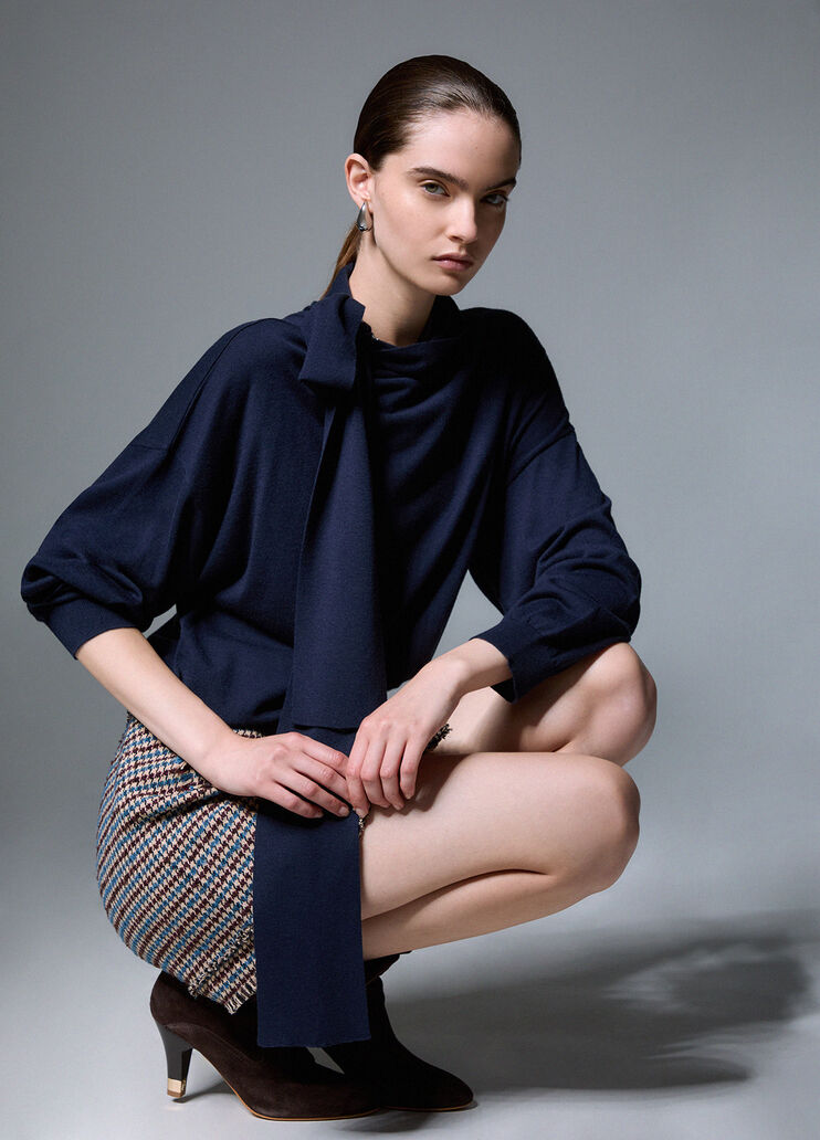 Knit in wool with bow dark blue Liu Jo - medium