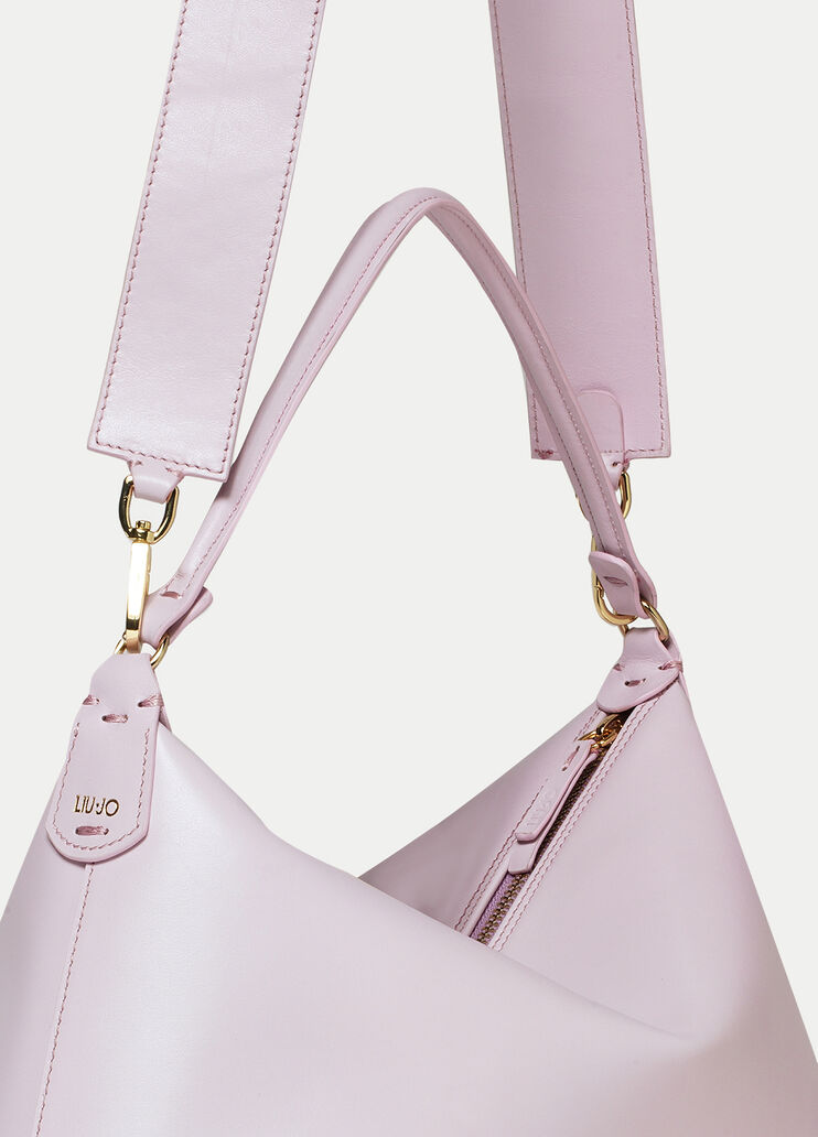 Большая сумка-хобо из натуральной кожи розовый Liu Jo - large image number 3