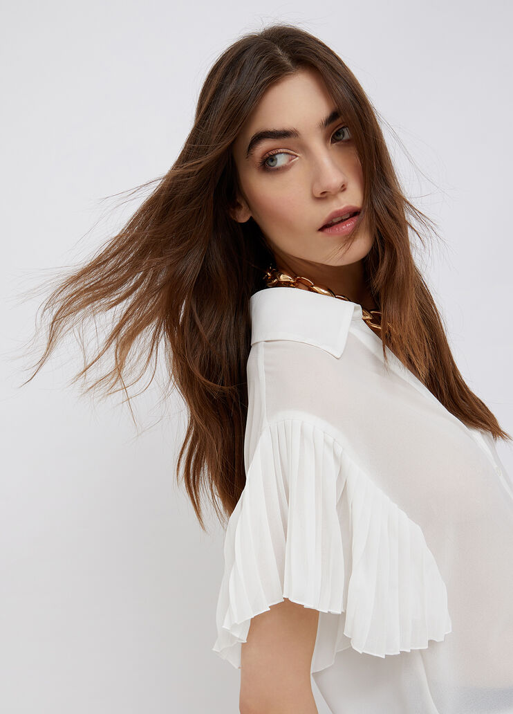 Nachhaltiges Hemd mit Volants Optisch Weiß Liu Jo - large image number 2