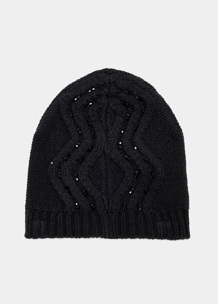 Wool-blend hat with beading black Liu Jo - large image number 2