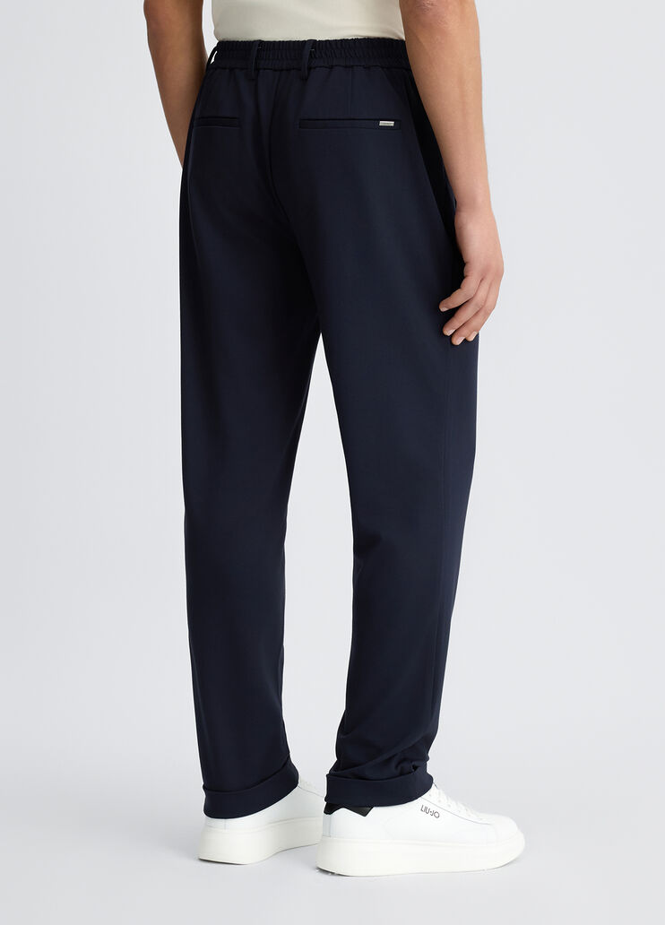Dark blue trousers with darts dark blue Liu Jo - large image number 1 Dark blue trousers with darts dark blue Liu Jo - large image number 1