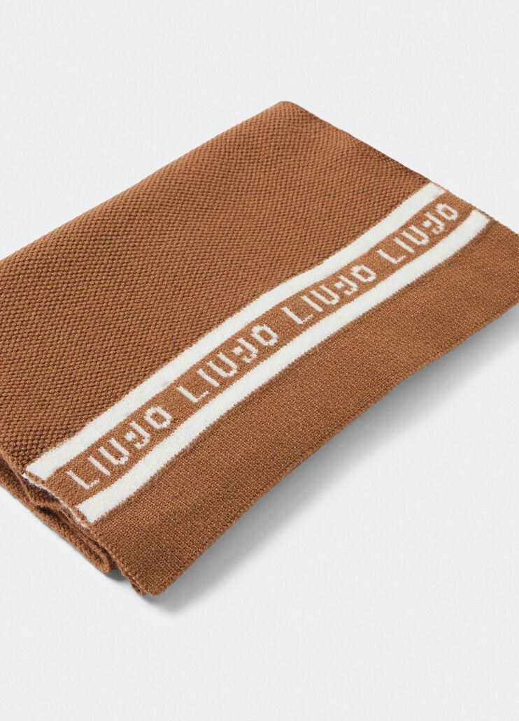 Schal mit Logo und Perlen Schokolade Liu Jo - large image number 2 Schal mit Logo und Perlen Schokolade Liu Jo - large image number 2