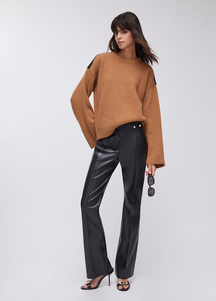 Pull en laine avec strass camel Liu Jo - large image number 5