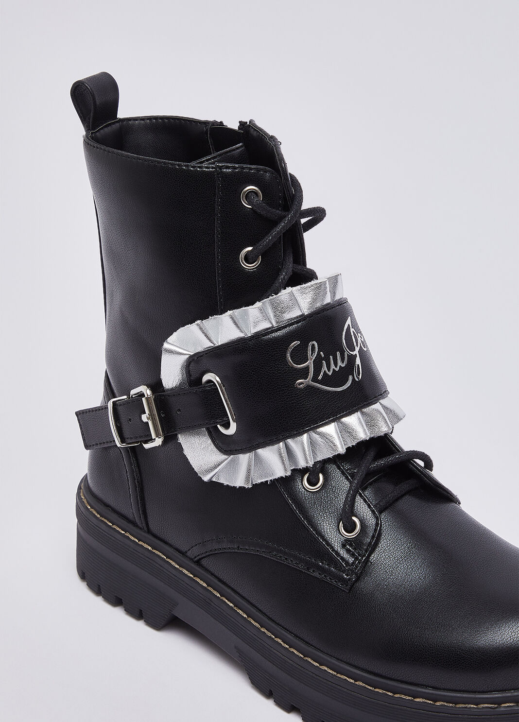 Schn&uuml;rboots mit Logo Schwarz Liu Jo - large image number 5