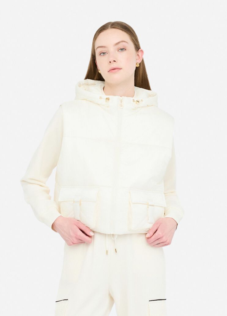 Doudoune sans manches en nylon matelassé blanc lait Liu Jo - medium Doudoune sans manches en nylon matelassé blanc lait Liu Jo - medium