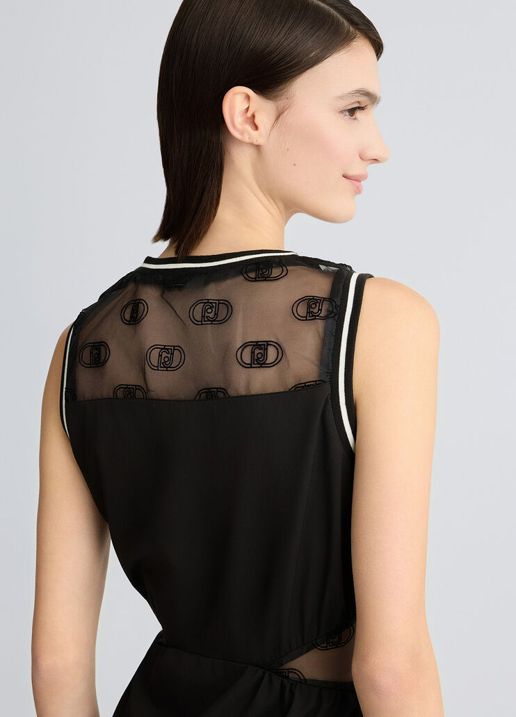 Crew-neck dress black Liu Jo - large image number 4 Crew-neck dress black Liu Jo - large image number 4