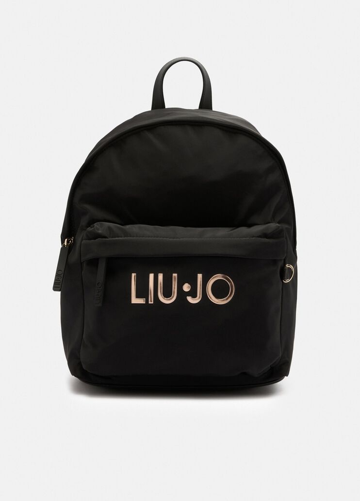 Nylon backpack with logo black Liu Jo - medium Nylon backpack with logo black Liu Jo - medium