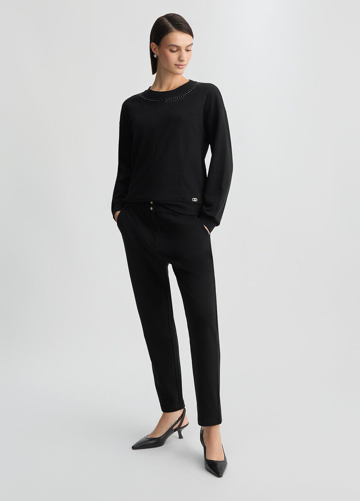 Sweatshirt with rhinestones black Liu Jo - large image number 5 Sweatshirt with rhinestones black Liu Jo - large image number 5