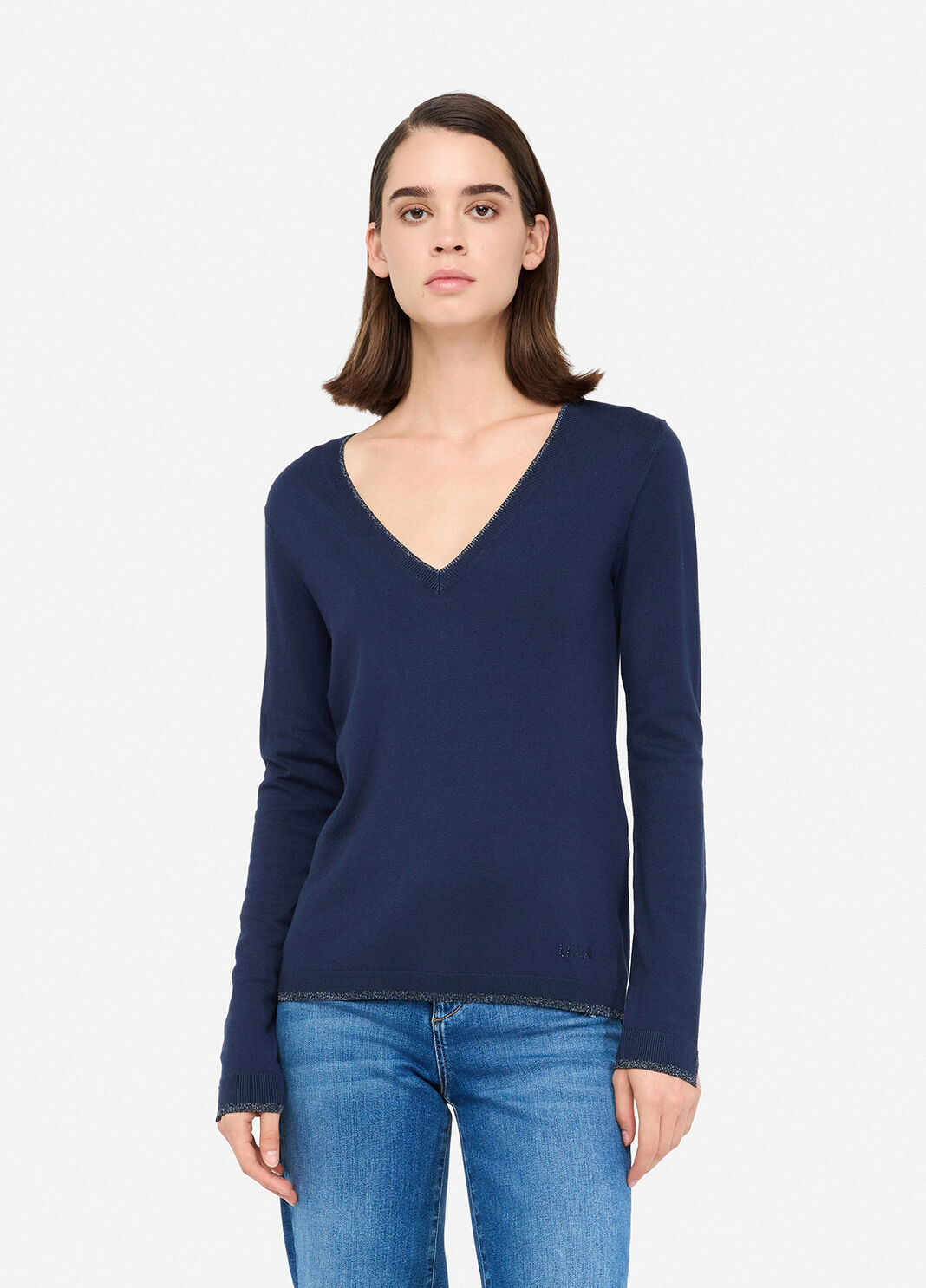 V-neck jumper navy blue Liu Jo - large image number 0