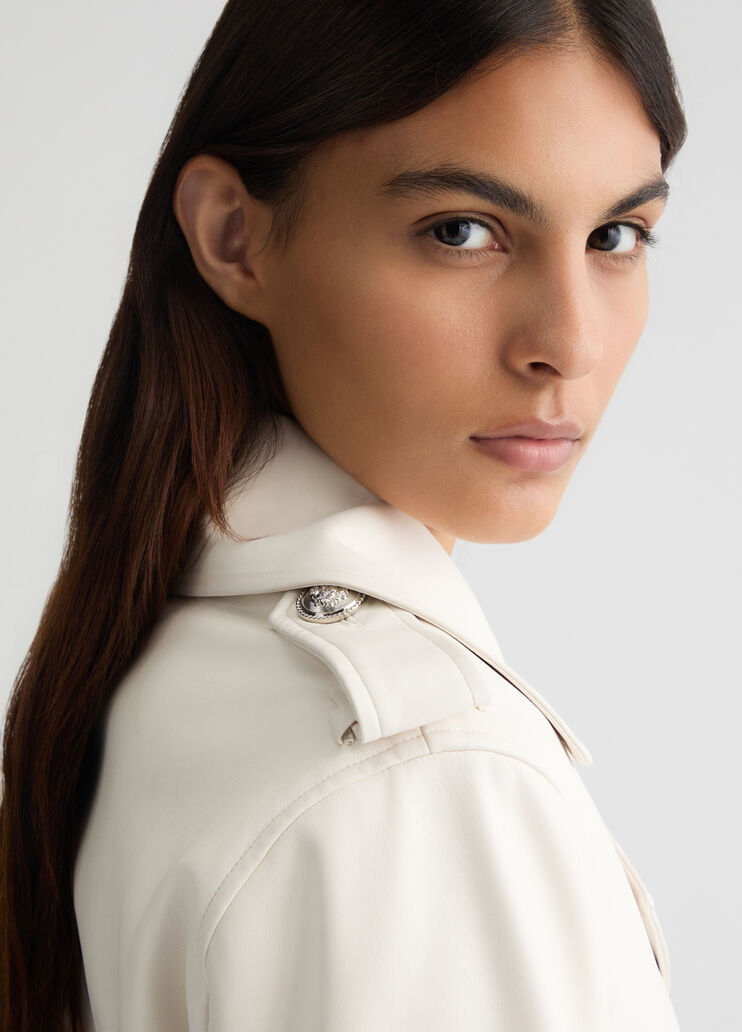 Coated fabric trench coat white wool Liu Jo - large image number 3 Coated fabric trench coat white wool Liu Jo - large image number 3