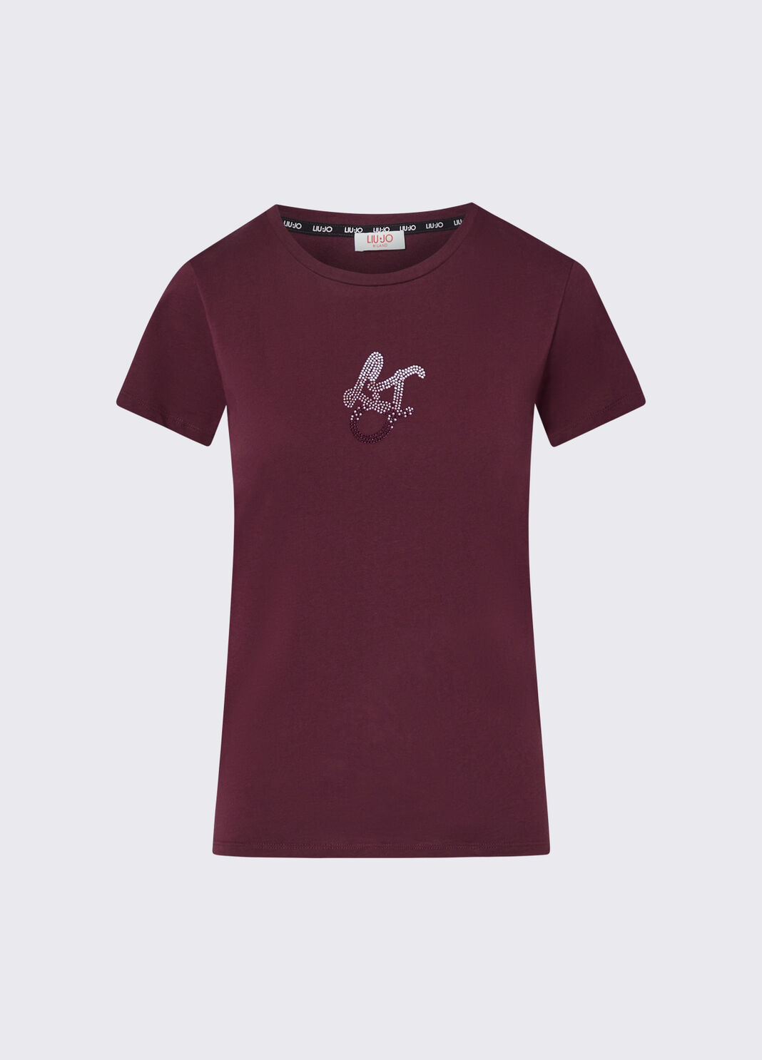 T-shirt avec logo et strass aubergine Liu Jo - large image number 6