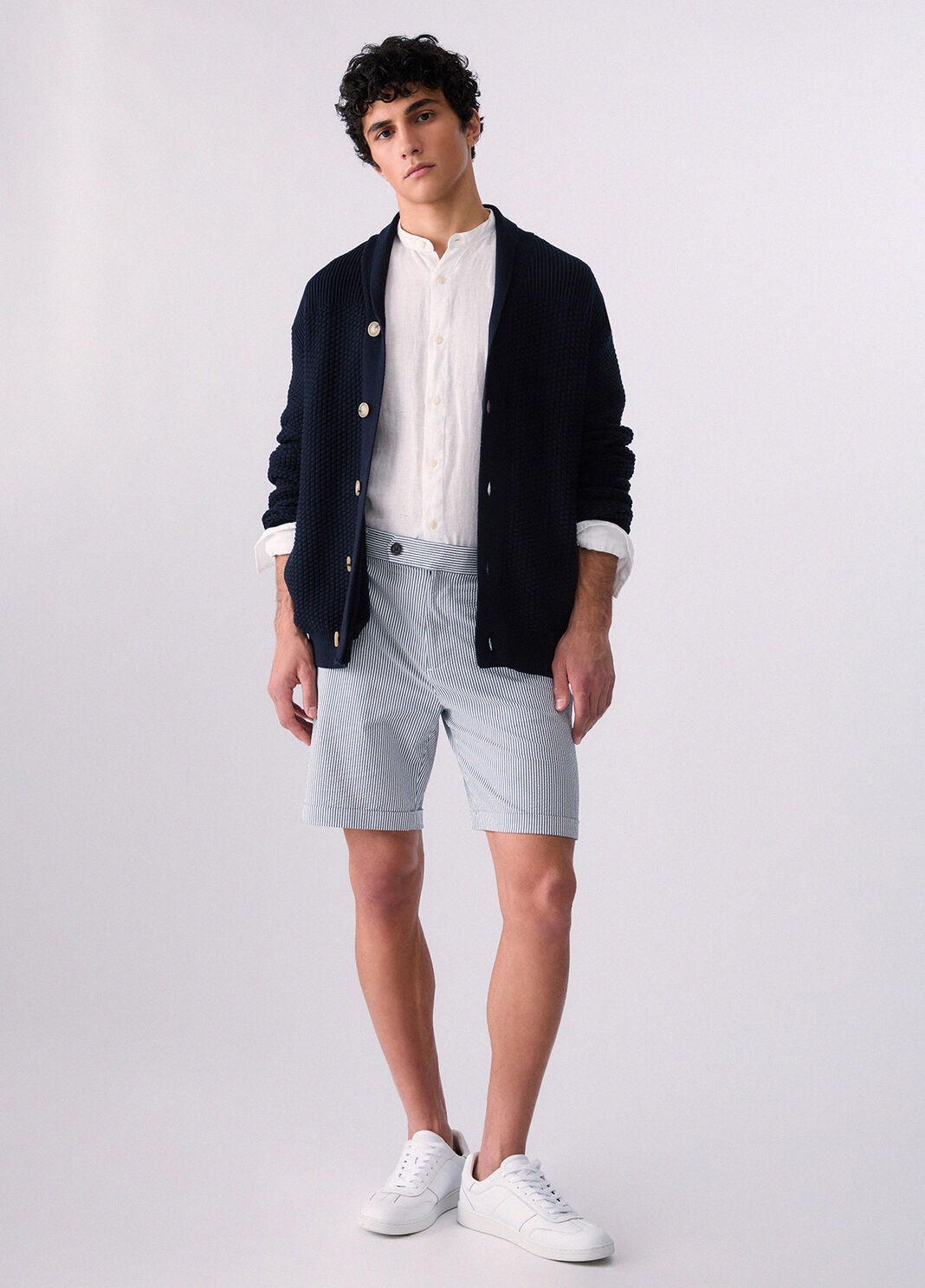 Striped Bermuda shorts dark denim Liu Jo - large image number 5