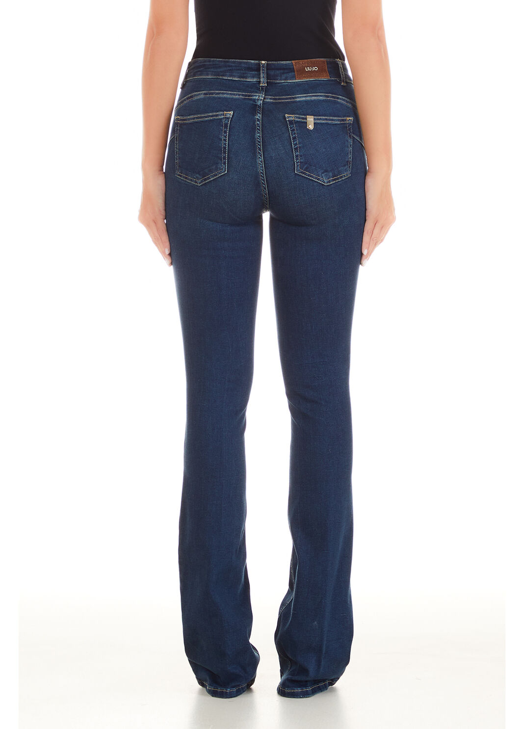 Джинсы клёш высокой посадки синий деним Liu Jo - large image number 1